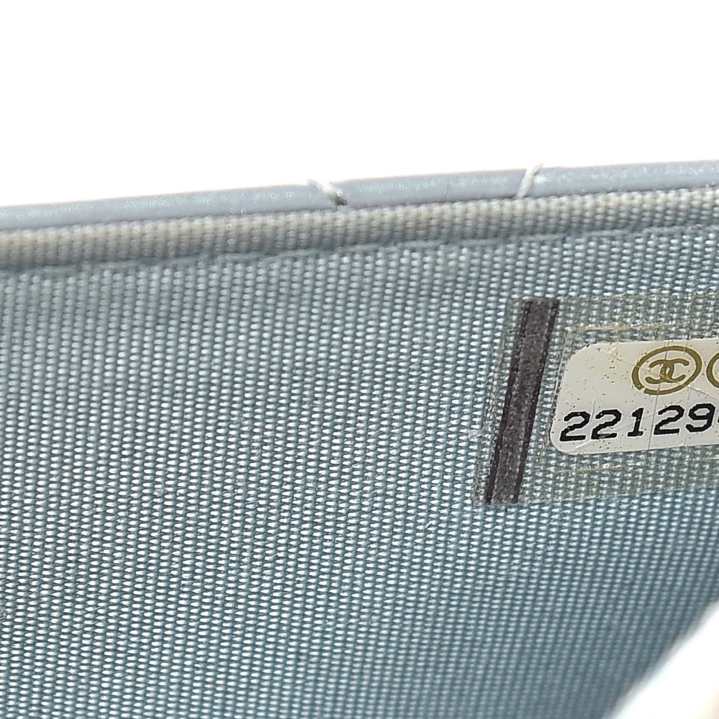 Metallic Patent Calfskin Quilted Boy Wallet on Chain WOC Light Blue