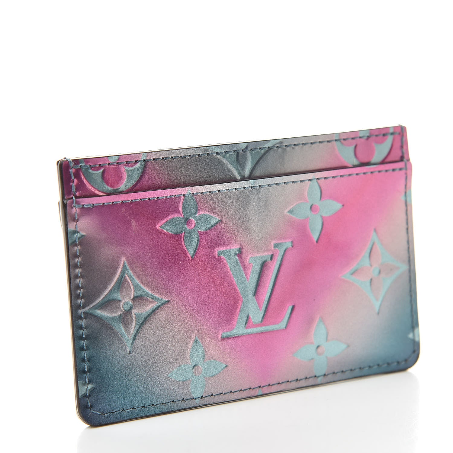 Louis Vuitton Metallic Vernis Card Holder Blue Pink 3 of 7