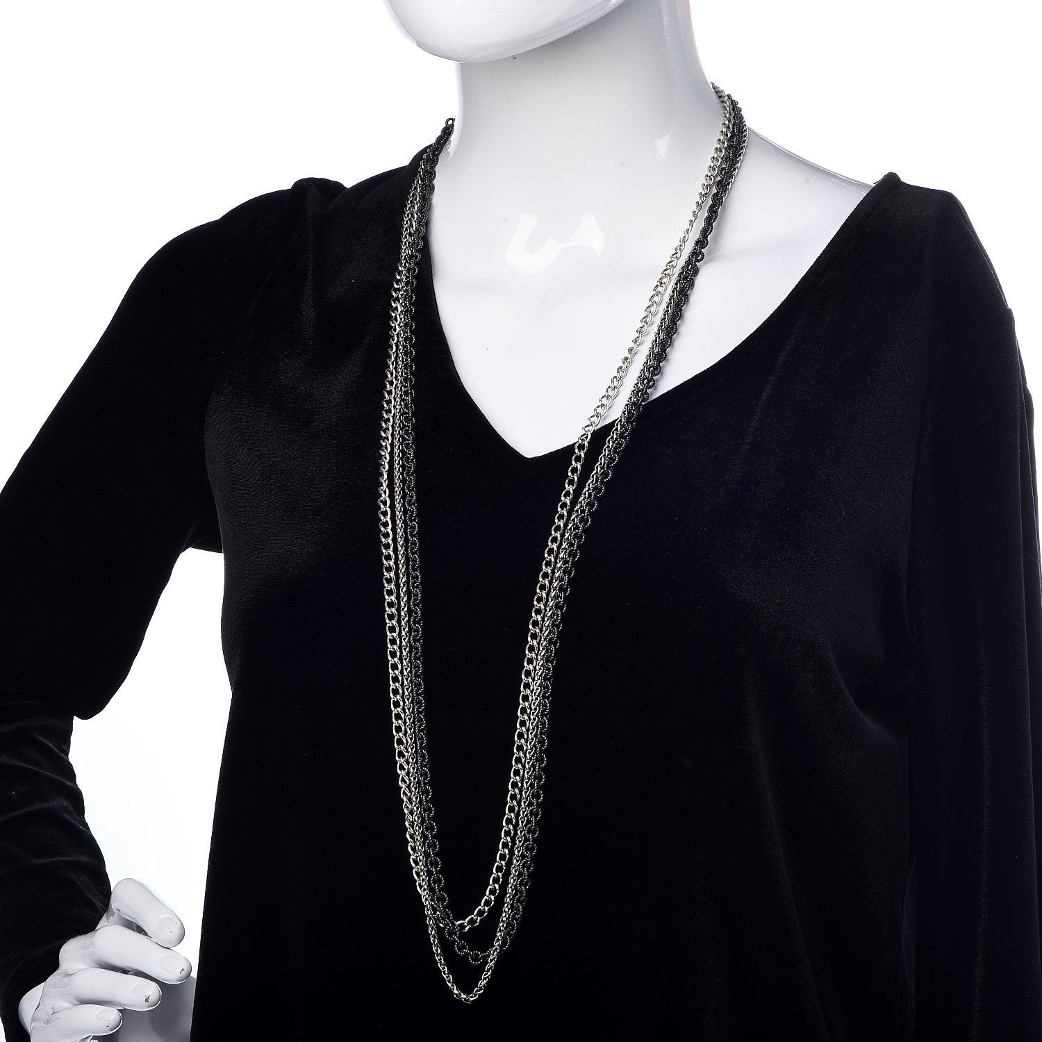 David Yurman Darkened Sterling Silver Chain Three Strand Necklace 2 of 5