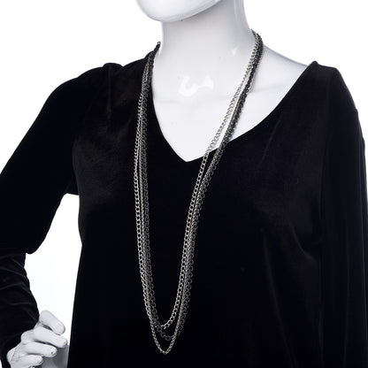 David Yurman Darkened Sterling Silver Chain Three Strand Necklace 2 of 5