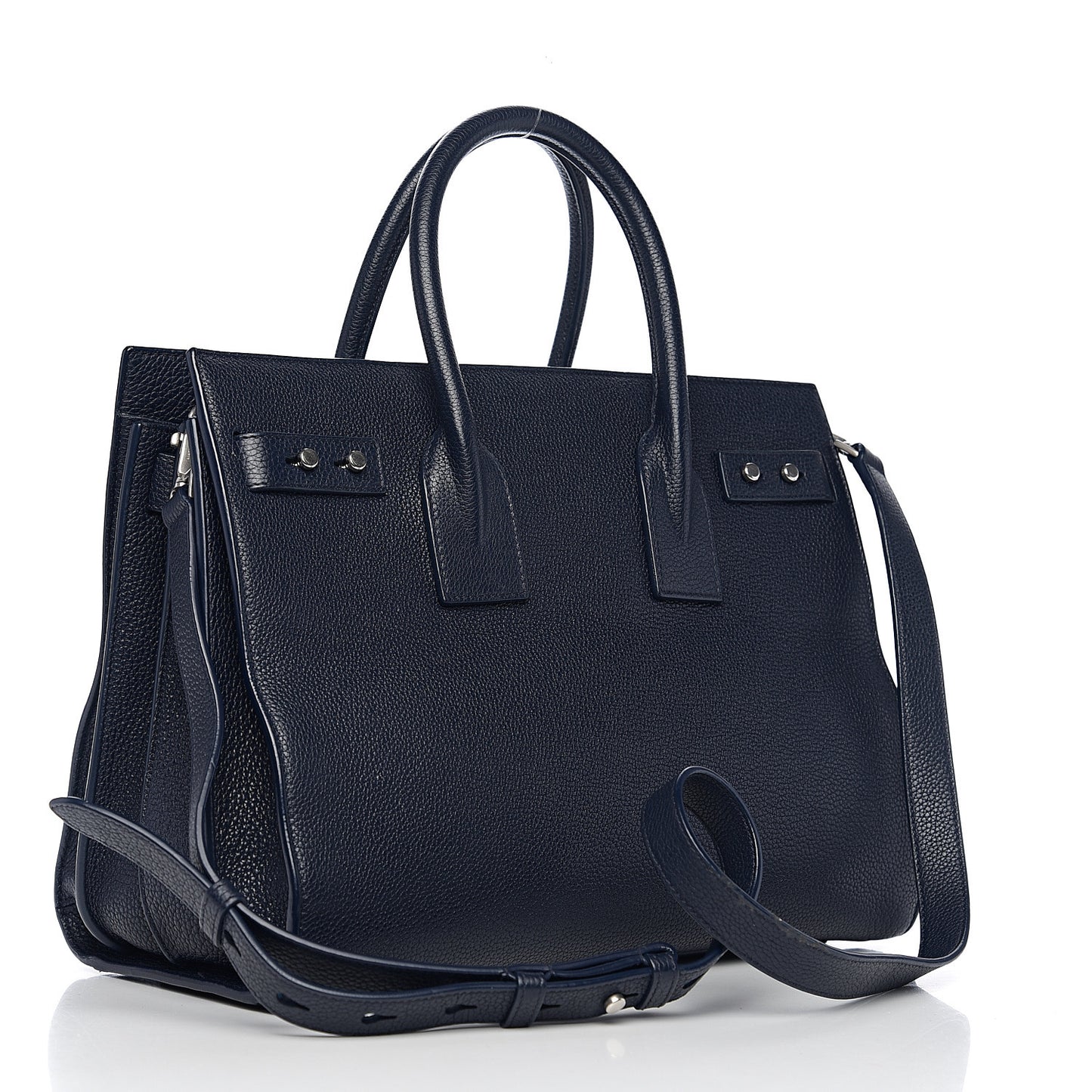 Grained Calfskin Small Supple Sac De Jour Navy