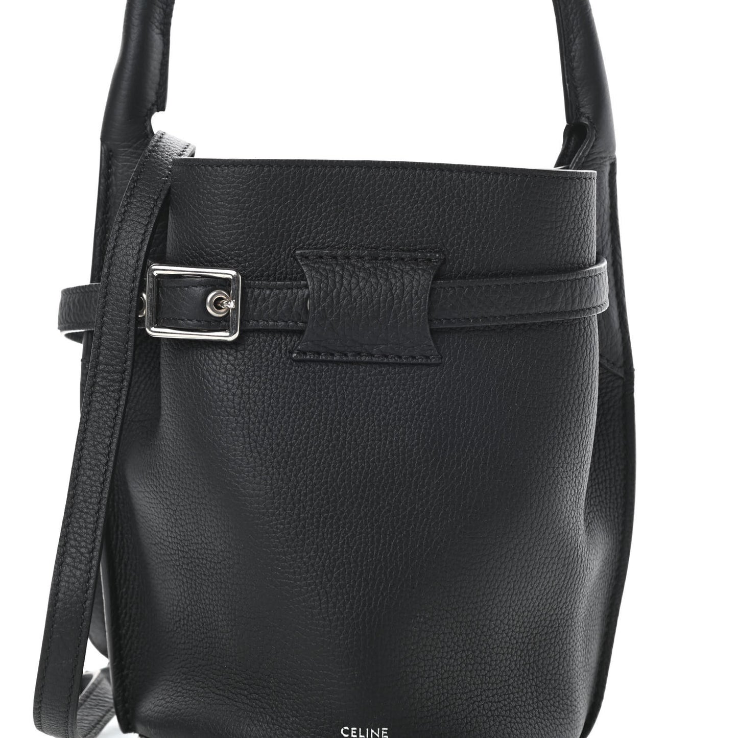 Supple Grained Calfskin Nano Big Bag Bucket Black