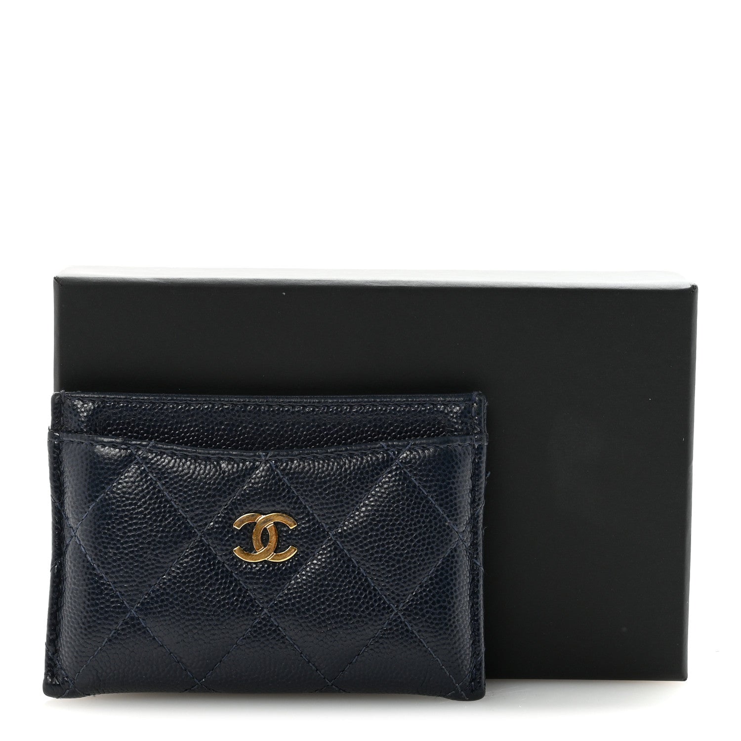 Chanel Caviar Quilted Card Holder Navy 9 of 9