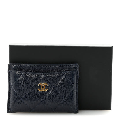 Chanel Caviar Quilted Card Holder Navy 9 of 9
