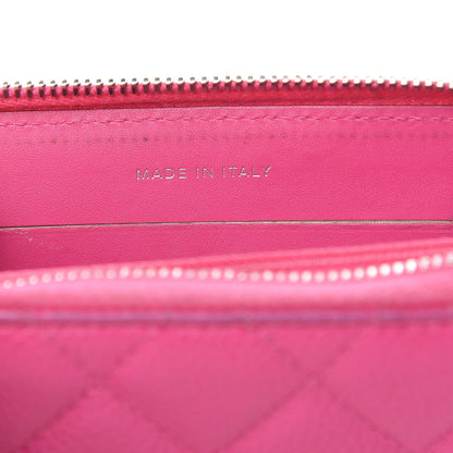 Chanel Caviar Quilted Medium Zip Around Wallet Pink 7 of 20