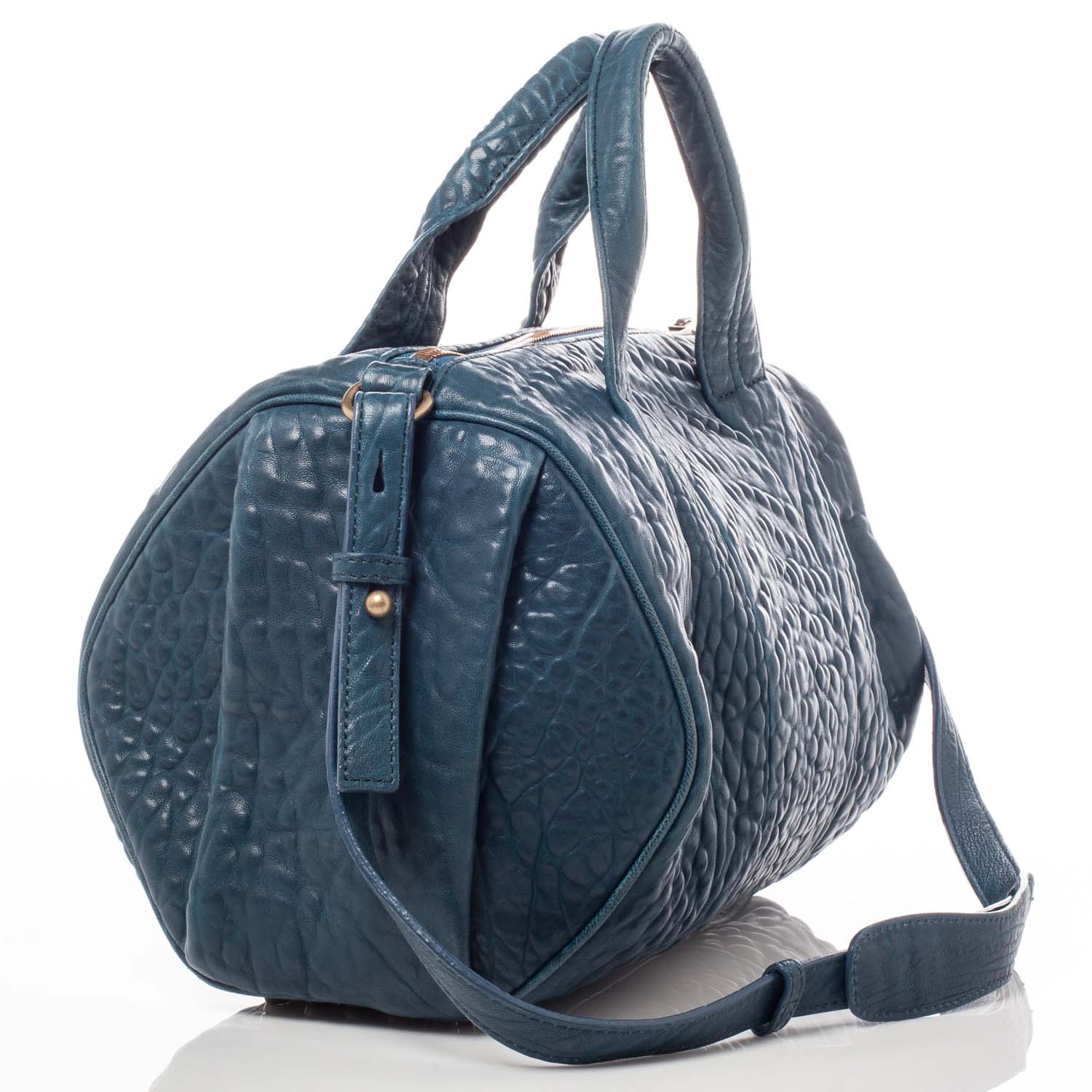 Alexander Wang Leather Rocco Duffel Petrol 3 of 8