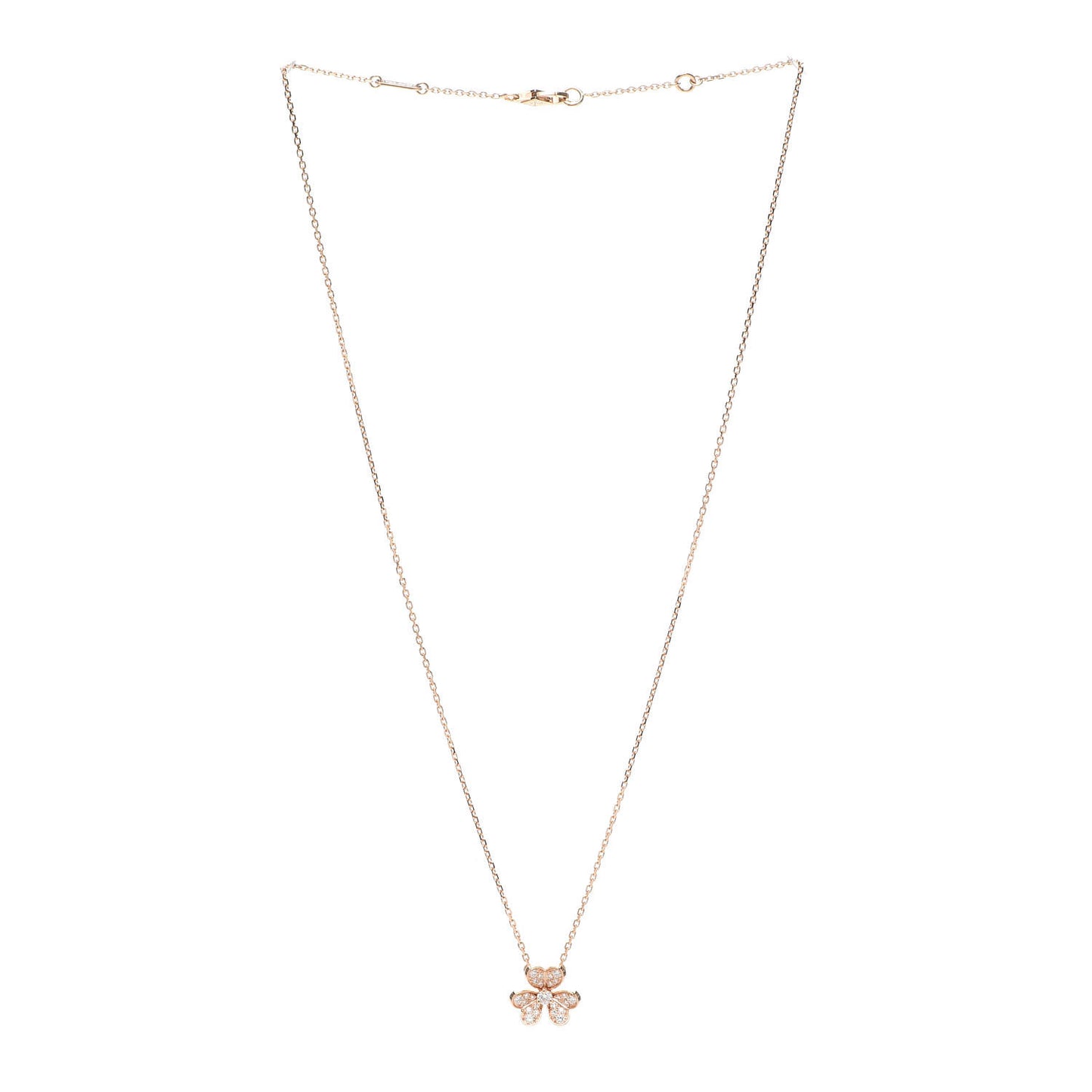 18K Rose Gold Diamond Mini Frivole Pendant Necklace