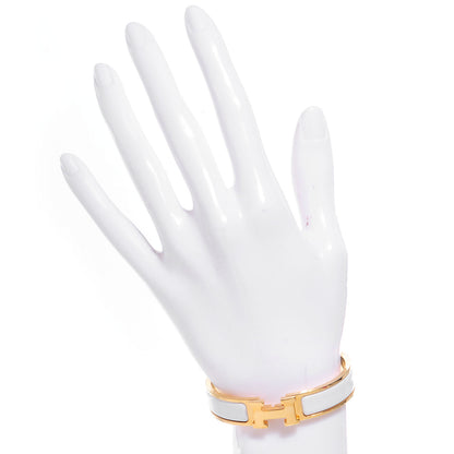 Hermes Enamel Narrow Clic Clac H Bracelet PM White 2 of 5