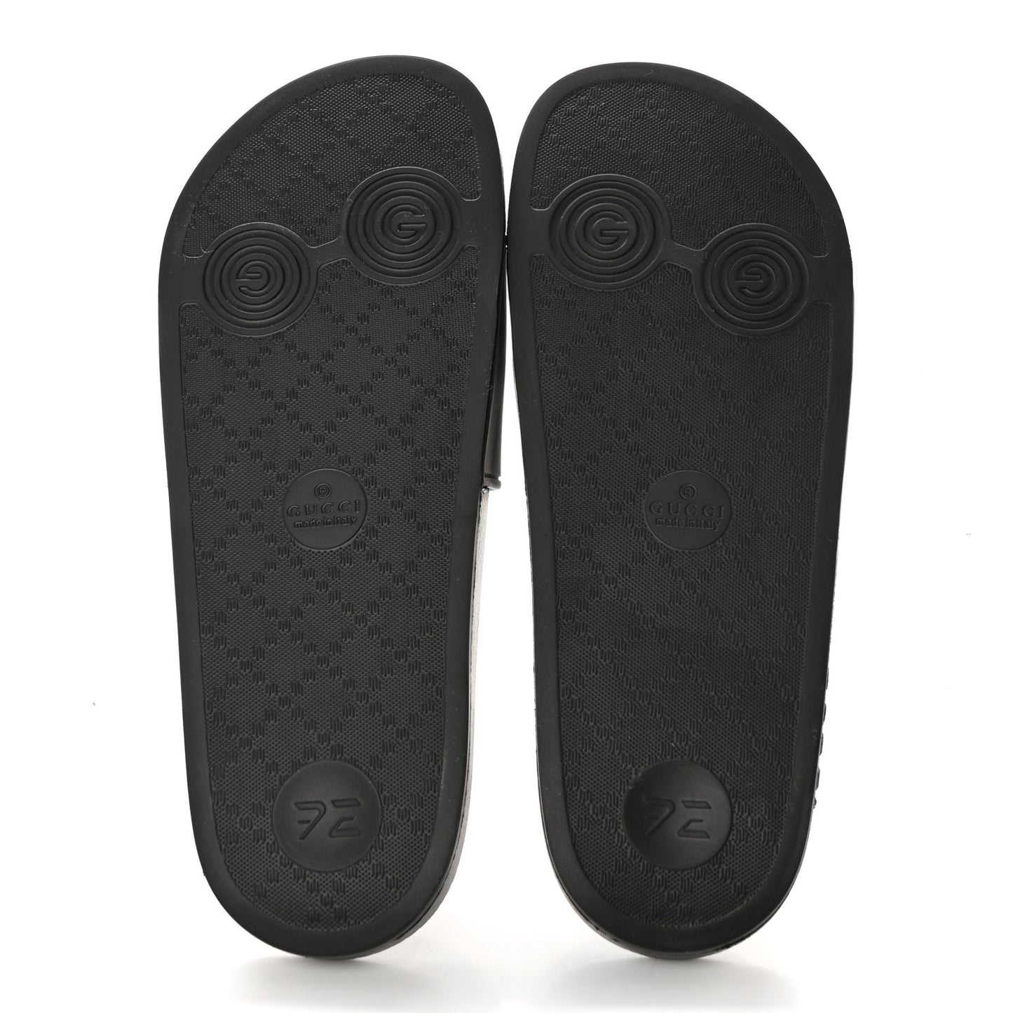 Rubber Logo Stamped Mens Slide Sandals 8 Black
