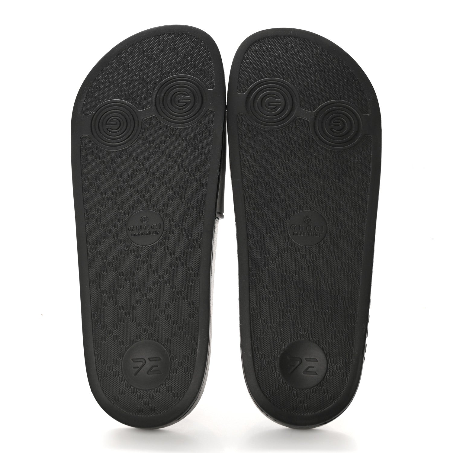 Gucci Rubber Logo Stamped Mens Slide Sandals 8 Black 5 of 13