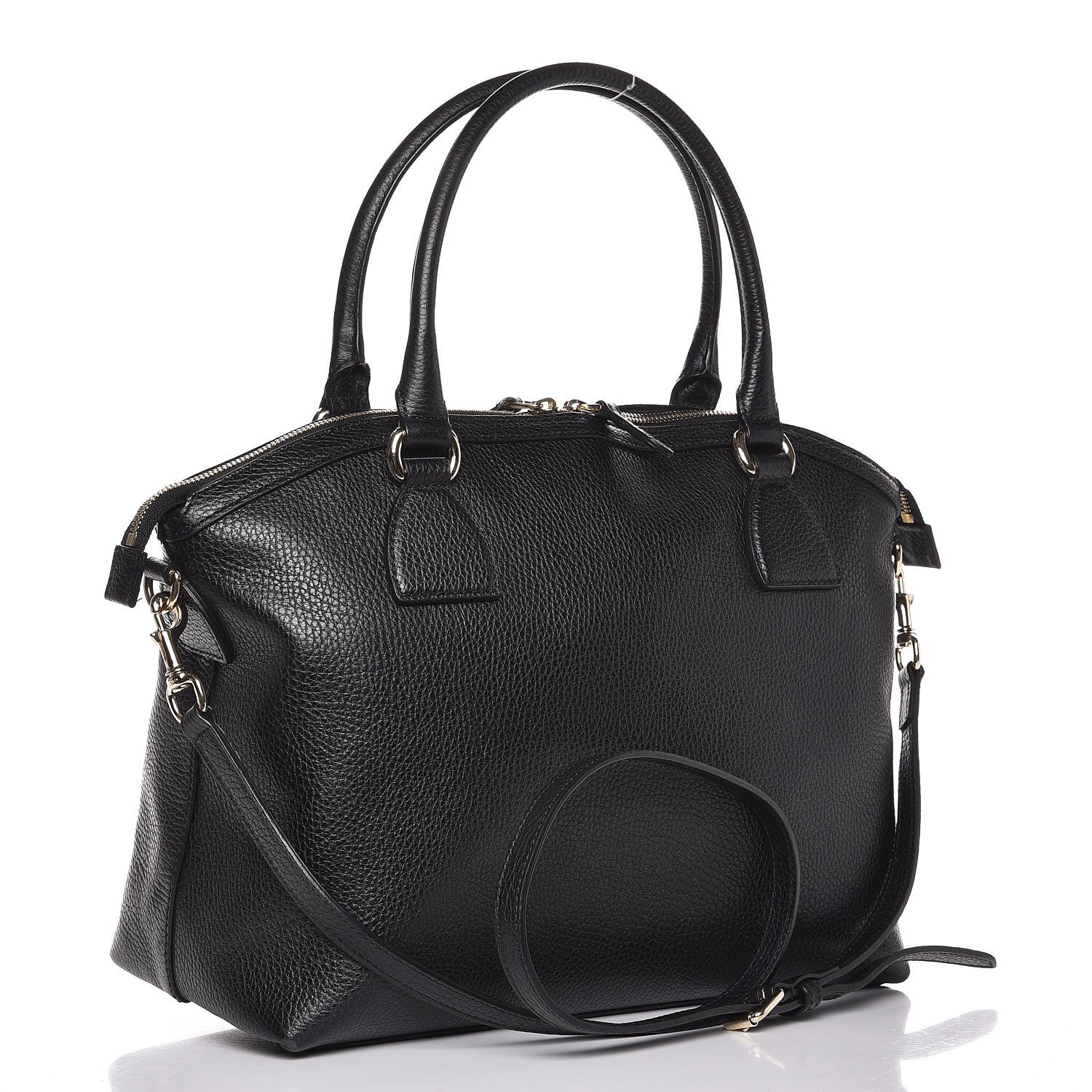 Gucci Dollar Calfskin GG Charm Dome Satchel Black 4 of 8