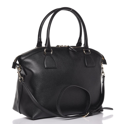 Gucci Dollar Calfskin GG Charm Dome Satchel Black 4 of 8