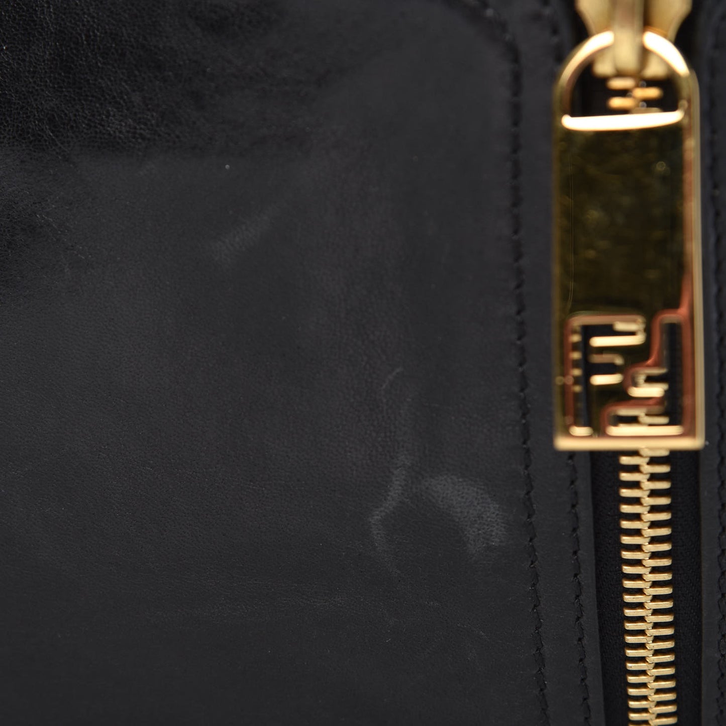 Goatskin Zipper Hobo Black