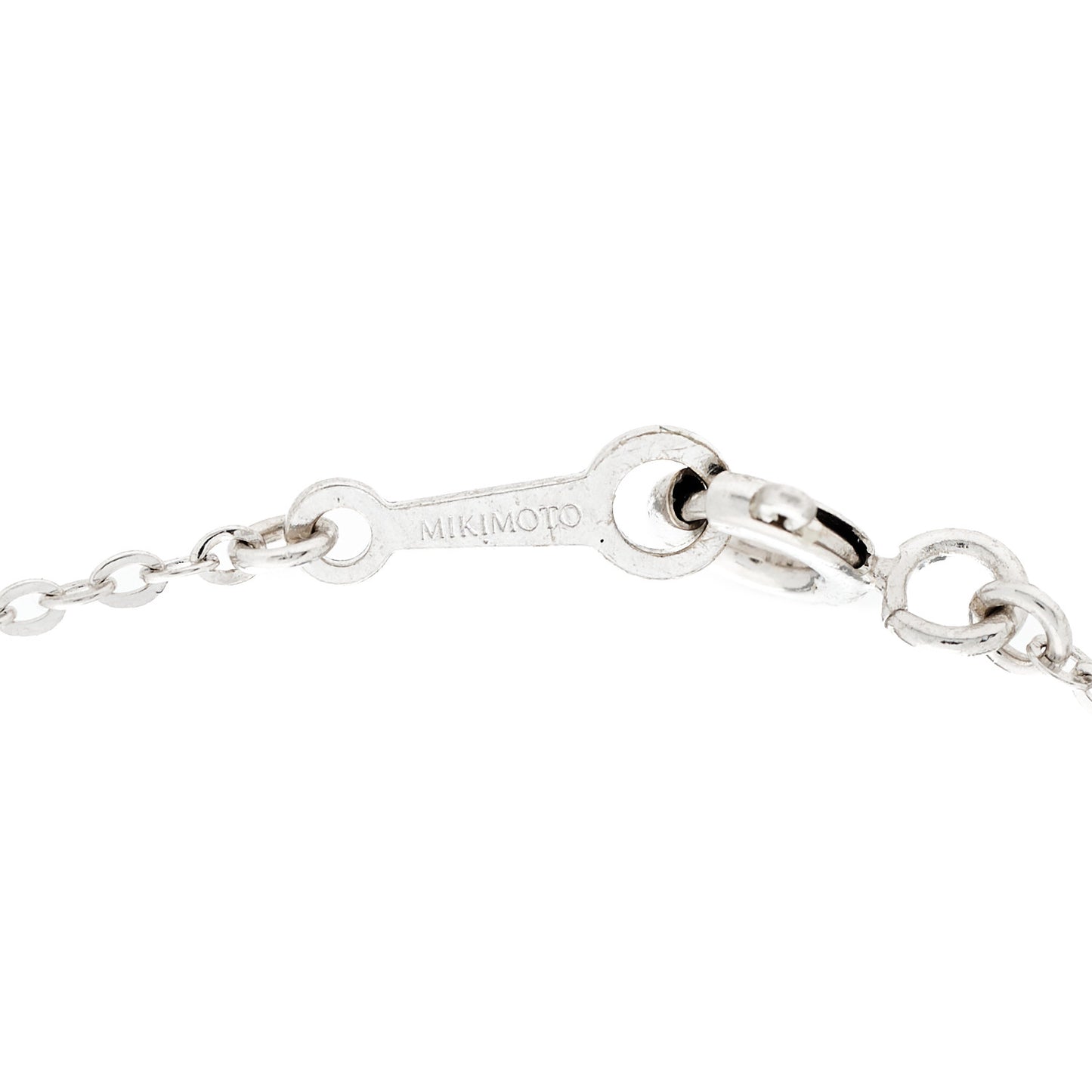 18K White Gold Diamond Akoya Pearl 6mm Drop Pendant Necklace