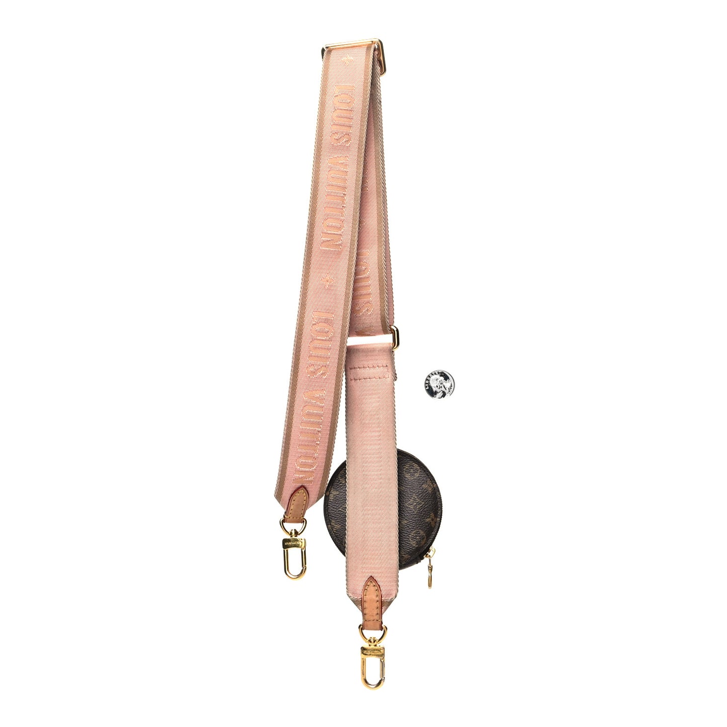Monogram Multi Pochette Accessories Bandouliere Shoulder Strap Rose Clair
