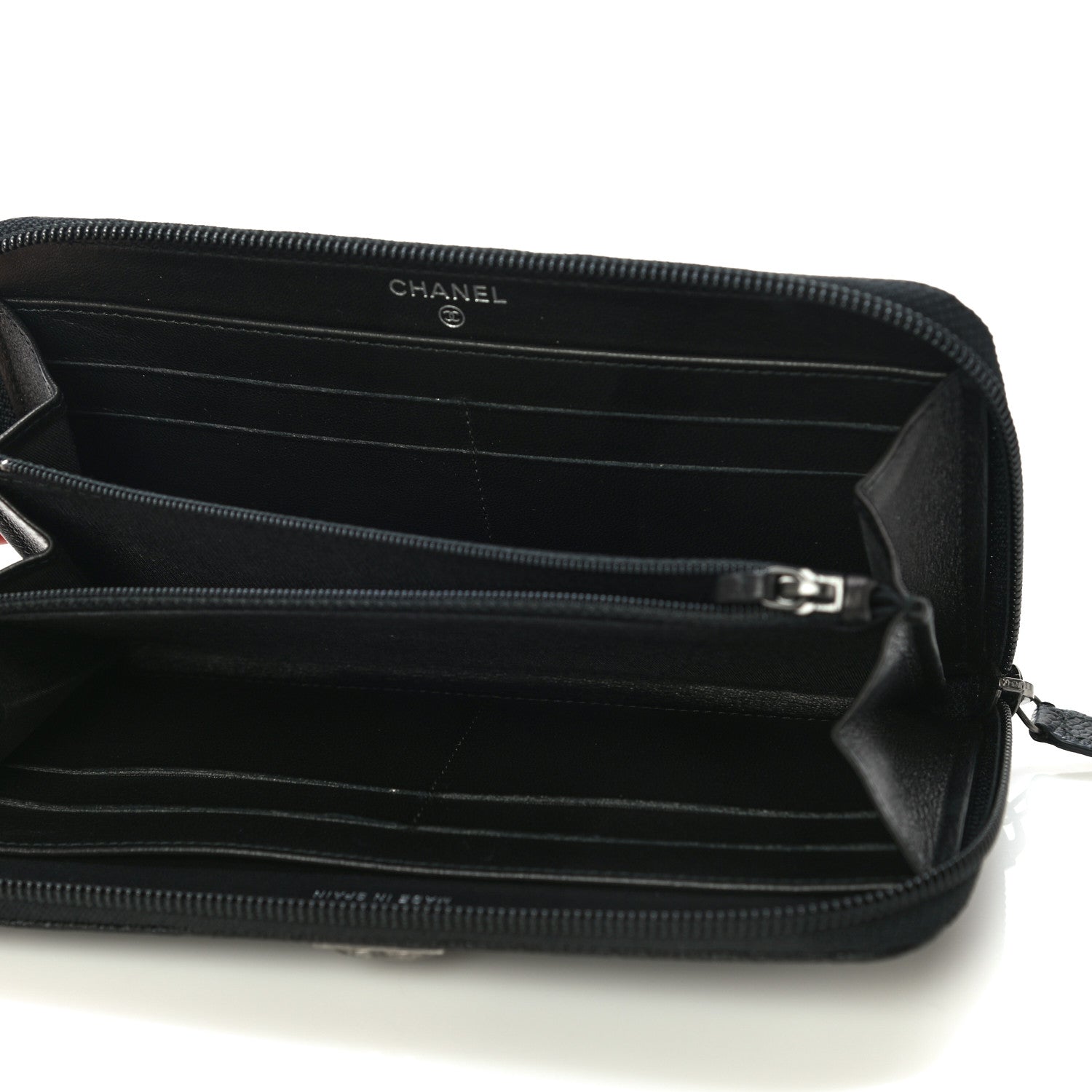 Chanel Caviar Quilted Boy Long Zip Around Wallet Black 5 of 11