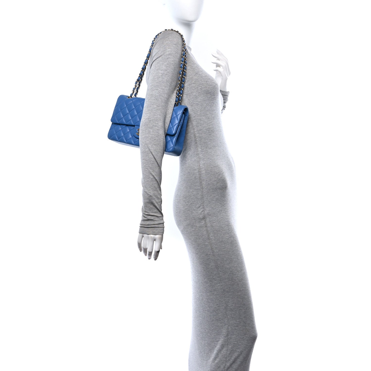 Chanel Lambskin Quilted Medium Double Flap Blue 2 of 11