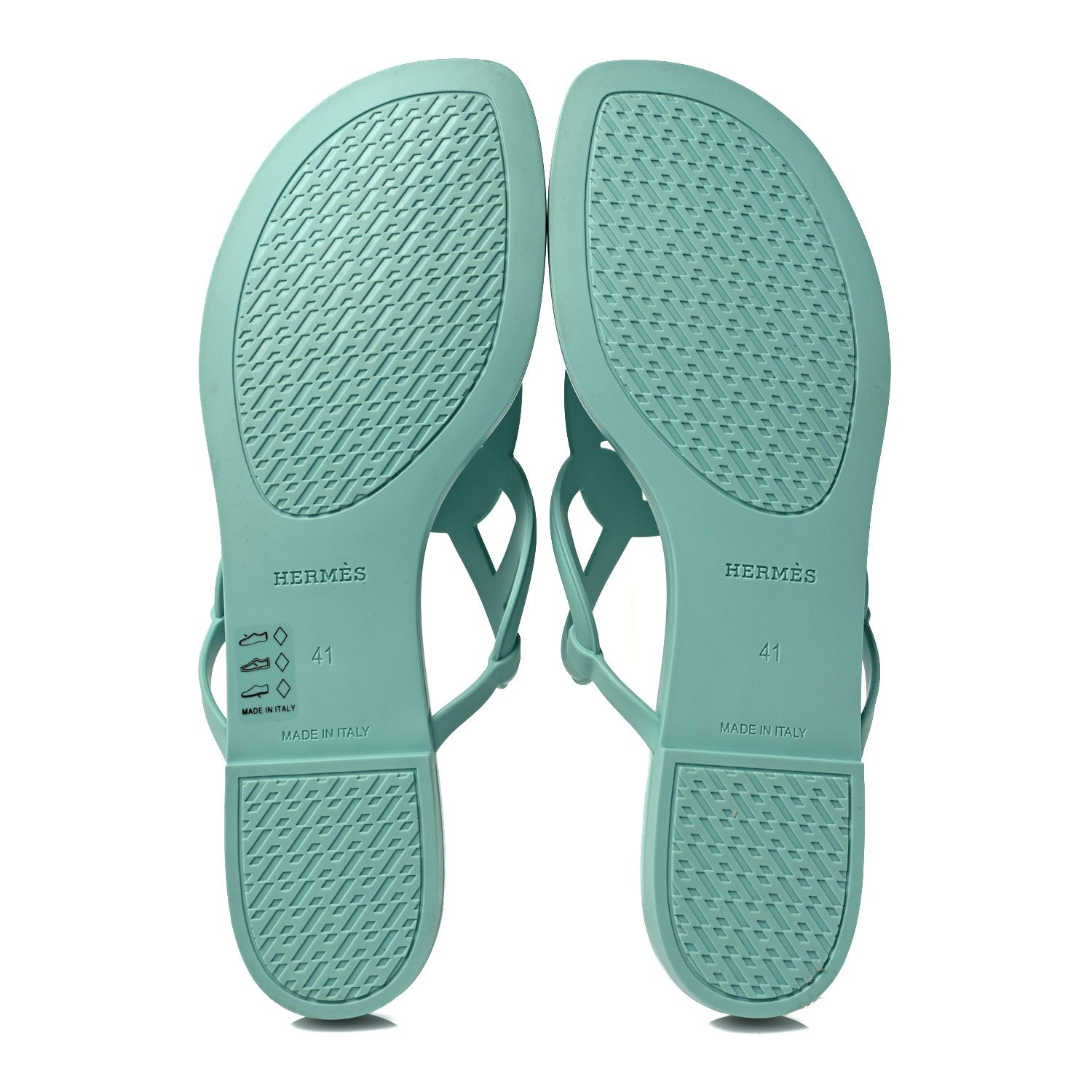 Hermes Rubber Womens Egerie Sandals 41 Vert Embrun 7 of 9
