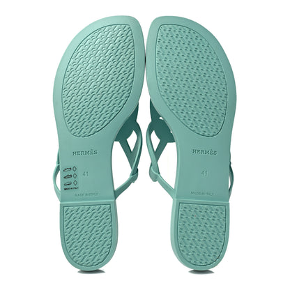 Hermes Rubber Womens Egerie Sandals 41 Vert Embrun 7 of 9