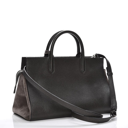 Saint Laurent Grained Calfskin Suede Small Cabas Rive Gauche Dark Anthracite 10 of 15