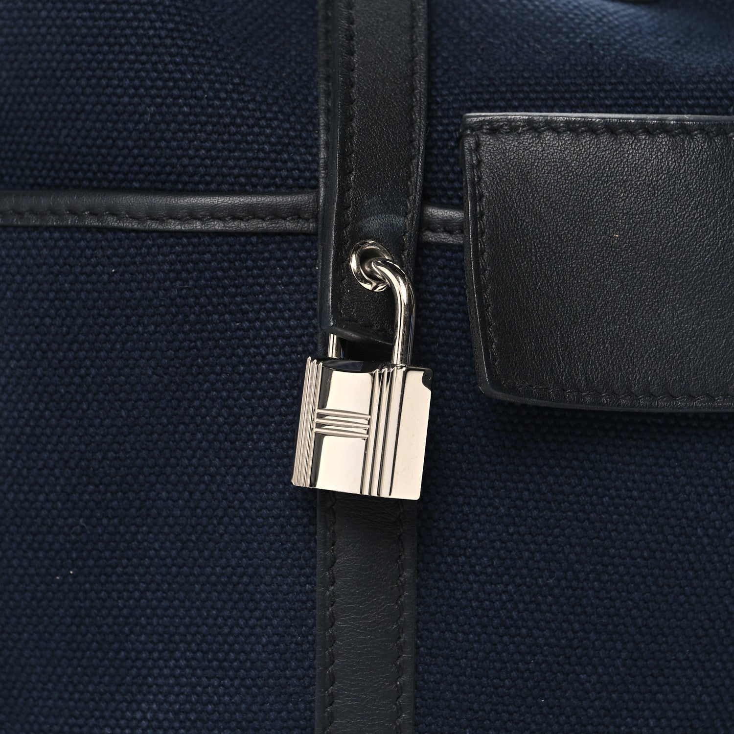 Hermes Toile Goeland Swift Cargo Picotin Lock 18 Bleu Marine Black 8 of 13