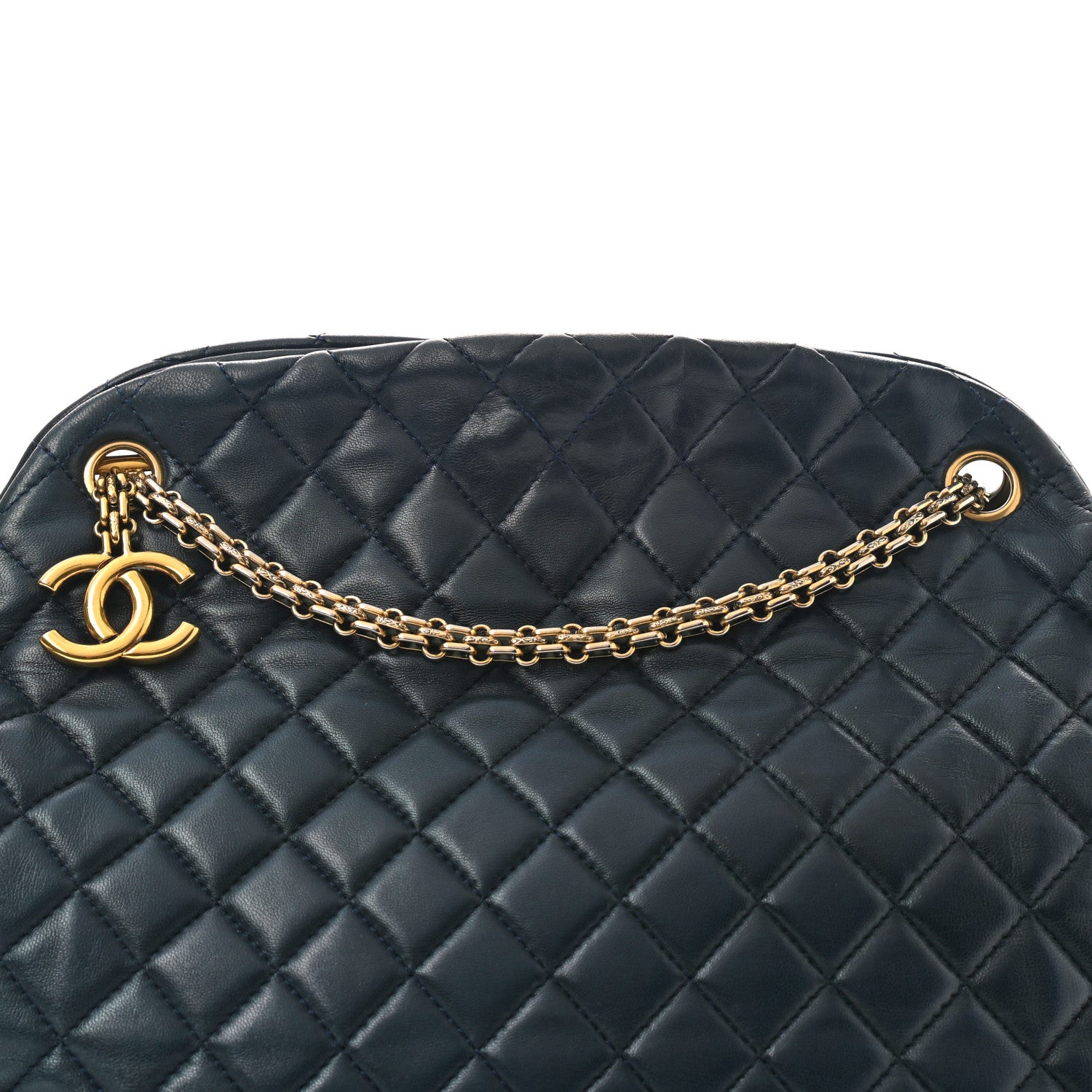 Chanel Calfskin Quilted Shoulder Bag Navy Blue 8 of 11