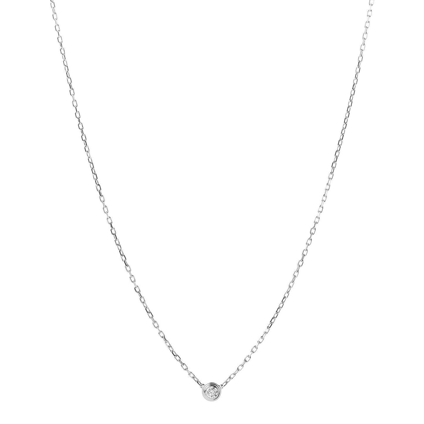 18K White Gold Diamond SM D'Amour Pendant Necklace