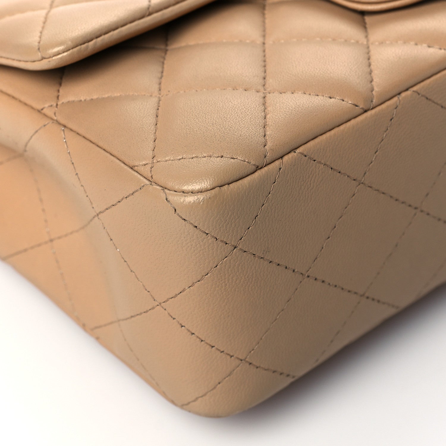 Chanel Lambskin Quilted Mini Rectangular Flap Beige 9 of 12