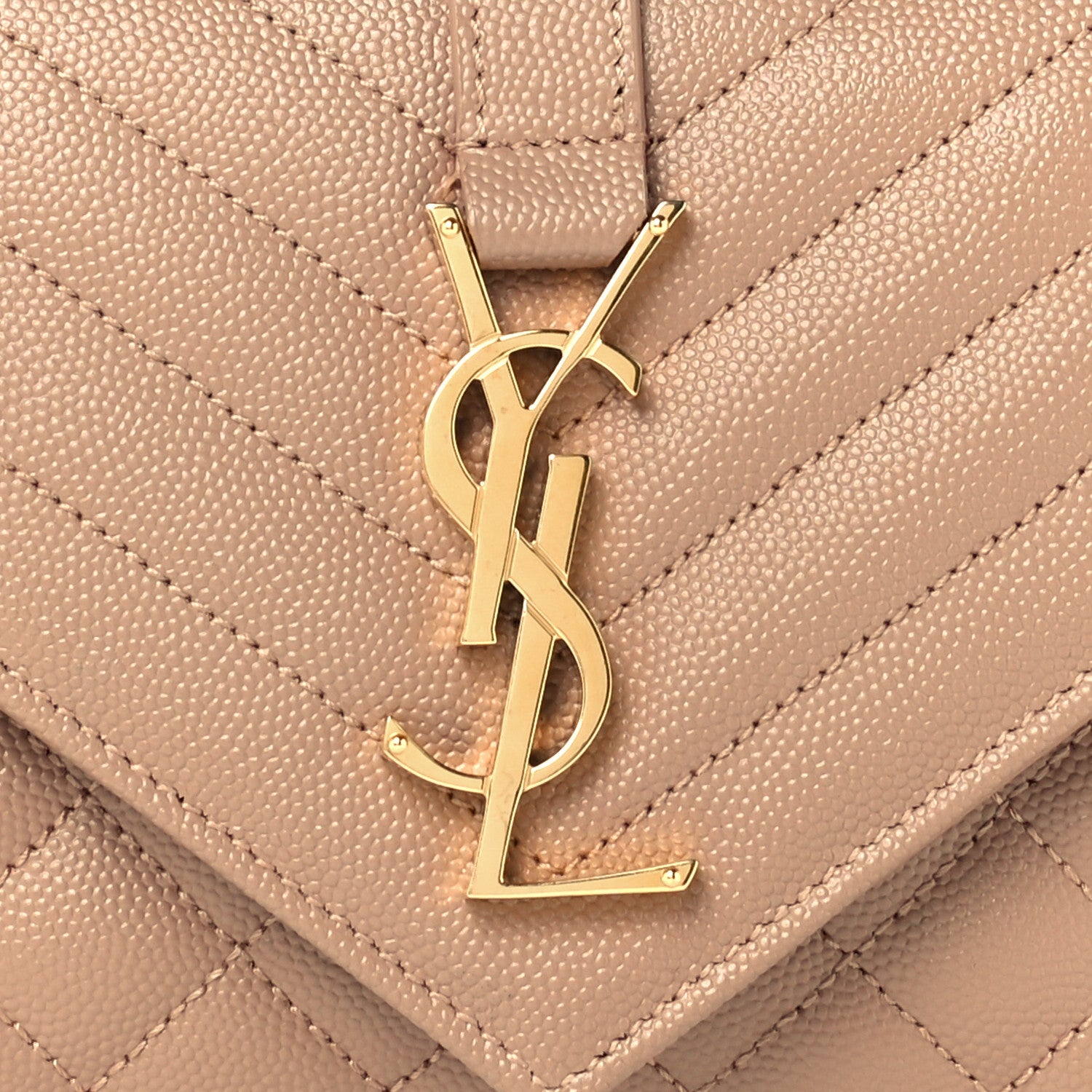 Saint Laurent Grain De Poudre Textured Mixed Matelasse Triquilt Small Monogram Satchel Cork 9 of 11