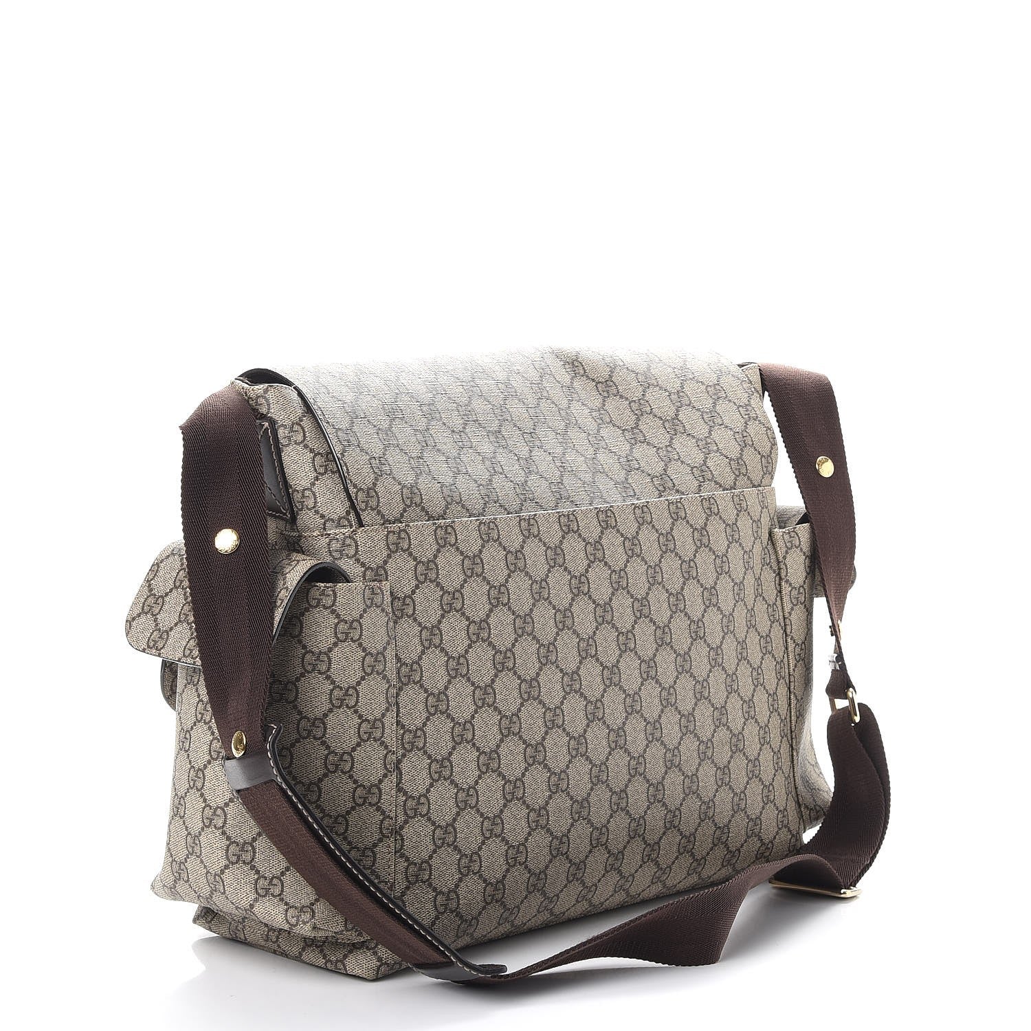 Gucci GG Plus Monogram Messenger Diaper Bag Dark Brown 4 of 11