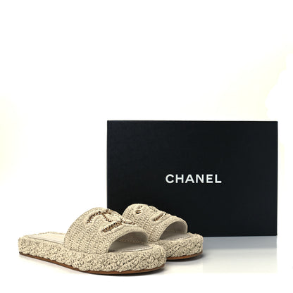 Chanel Cord Braided CC Mules 35 Light Beige 12 of 12