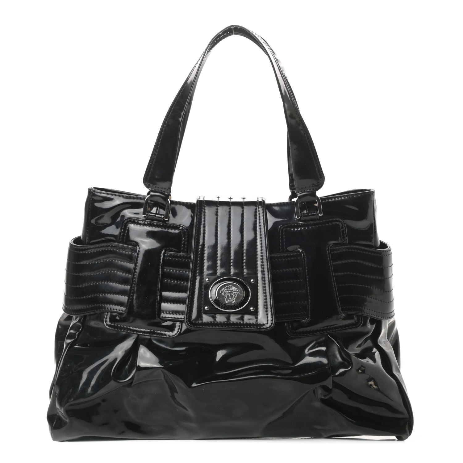 Versace Patent Medusa Tote Black 1 of 12