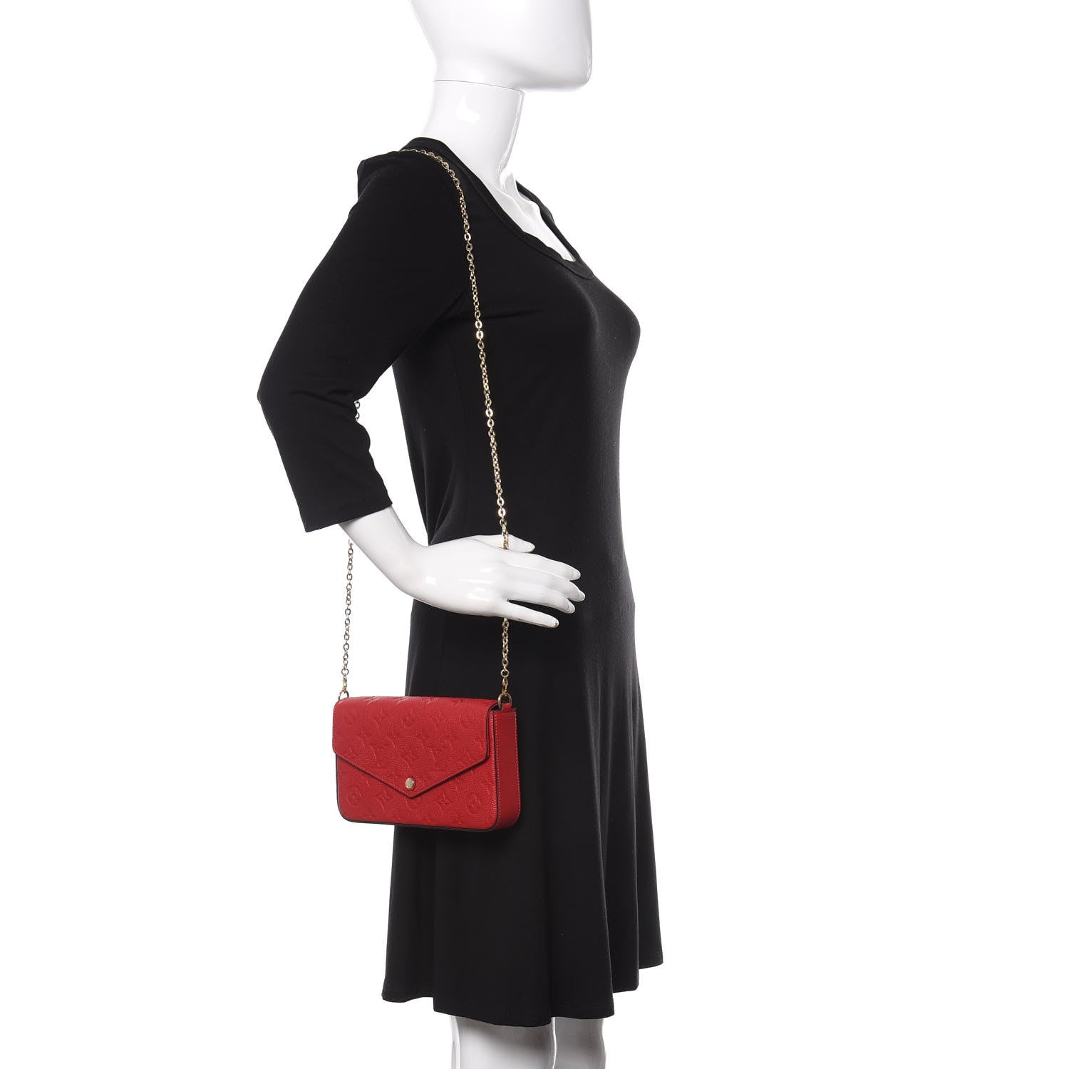 Louis Vuitton Empreinte Pochette Felicie Chain Wallet Scarlet 2 of 12