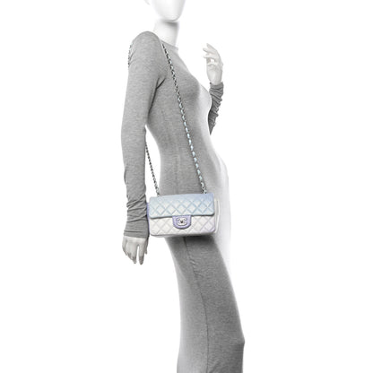 Chanel Lambskin Quilted Mini Rectangular Flap Light Blue Light Purple White 2 of 10