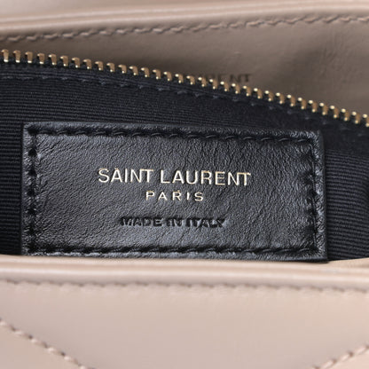 Saint Laurent Calfskin Y Quilted Monogram Toy Loulou Crossbody Bag Dark Beige 6 of 8