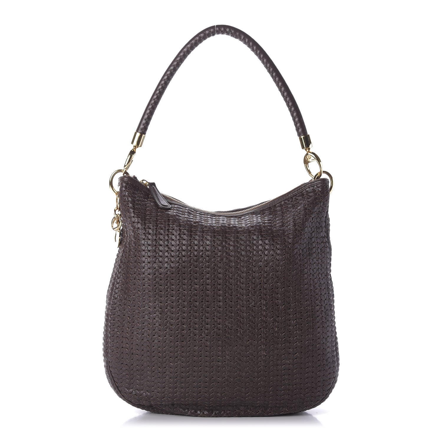 Christian Dior Lambskin Woven Hobo Brown 1 of 9