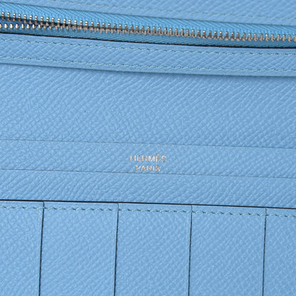 Hermes Epsom Bearn Gusset Wallet Celeste 5 of 7