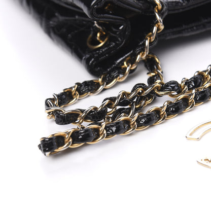 Chanel Crackled Patent Puzzle Tote Black 14 of 14