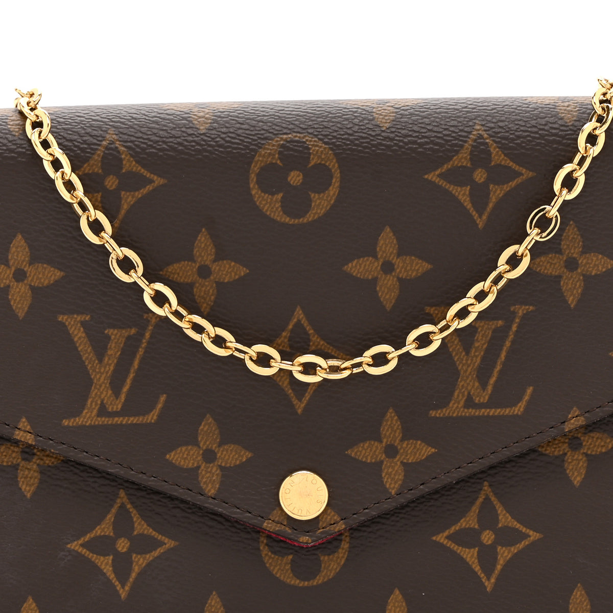Louis Vuitton Monogram Pochette Felicie Chain Wallet Fuchsia 8 of 10