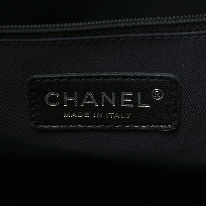 Chanel Coated Canvas Quilted Large Paris Biarritz Tote Black 7 of 11