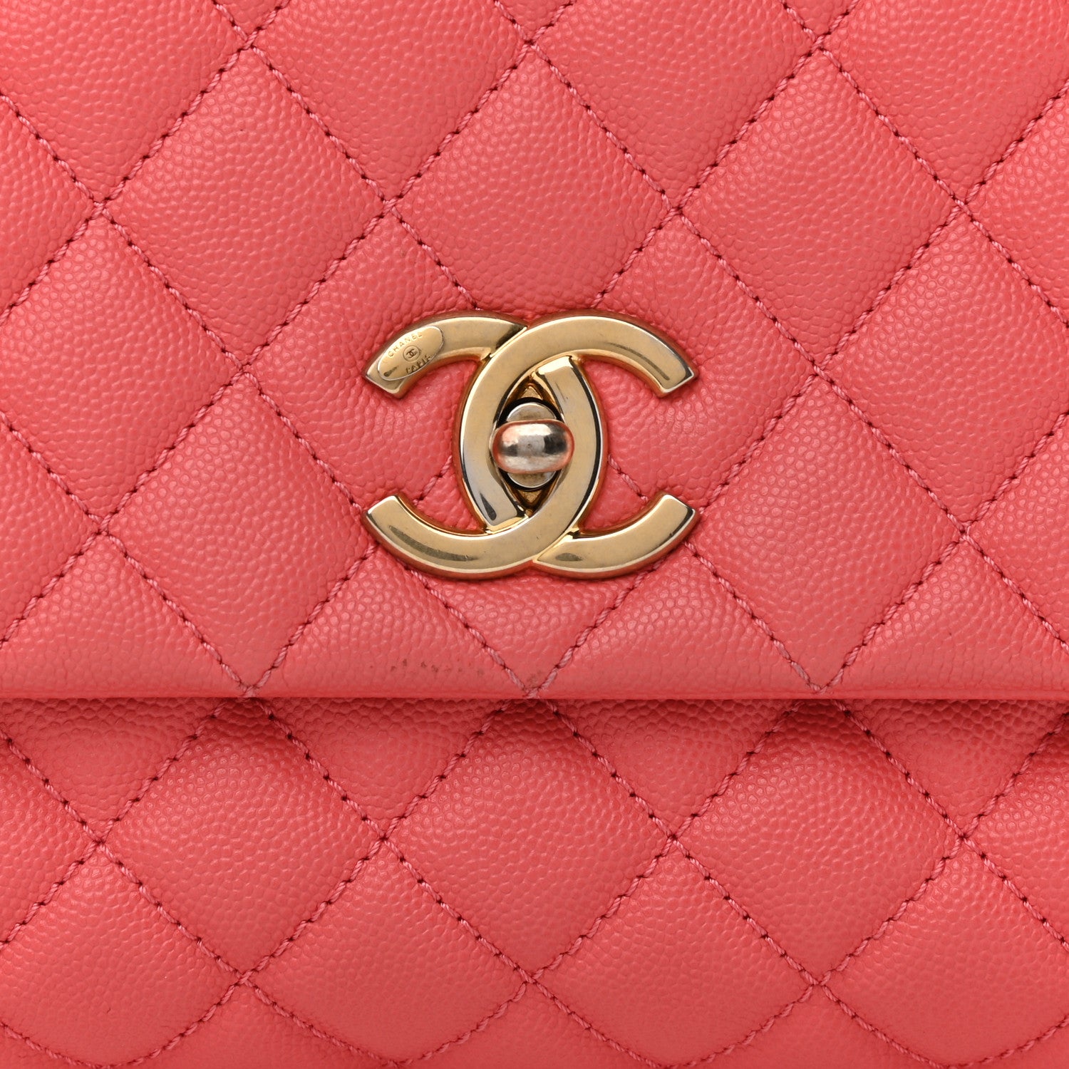 Chanel Caviar Quilted Small Coco Handle Flap Pink 9 of 15