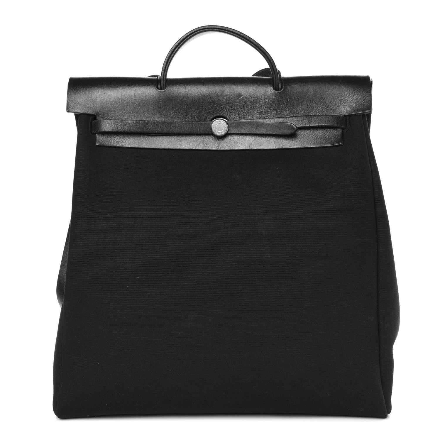 Hermes Toile Vache Calfskin Herbag 39 MM Black 1 of 15