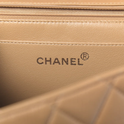 Chanel Lambskin Quilted Maxi Single Flap Beige 6 of 13
