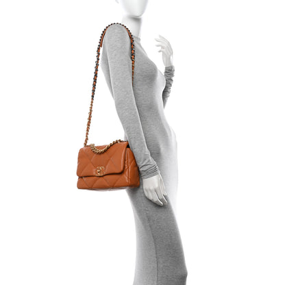 Chanel Lambskin Quilted Medium Chanel 19 Flap Light Brown 3 of 11