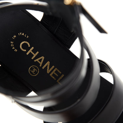 Chanel Calfskin Gladiator Sandals 39.5 Black 8 of 11
