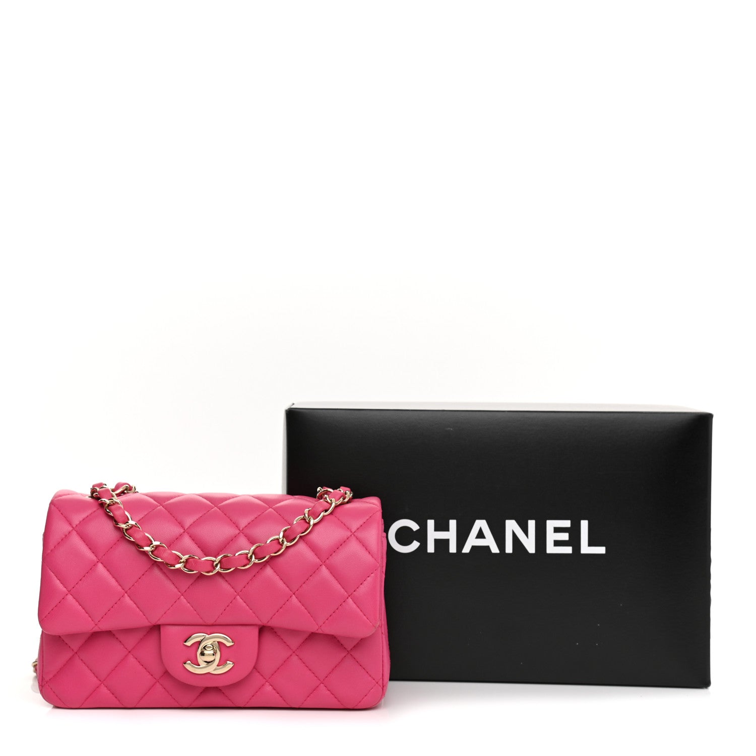 Chanel Lambskin Quilted Mini Rectangular Flap Fuchsia 22 of 22