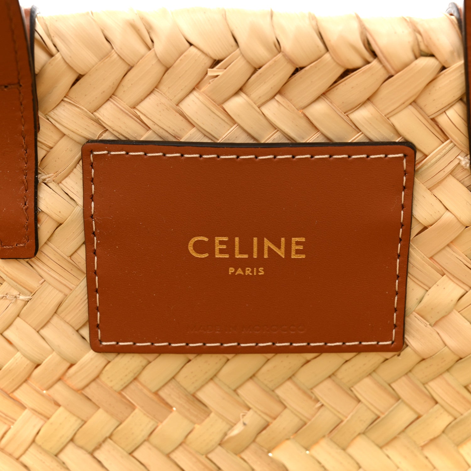 Celine Raffia Calfskin Triomphe Teen Panier Tan 6 of 10