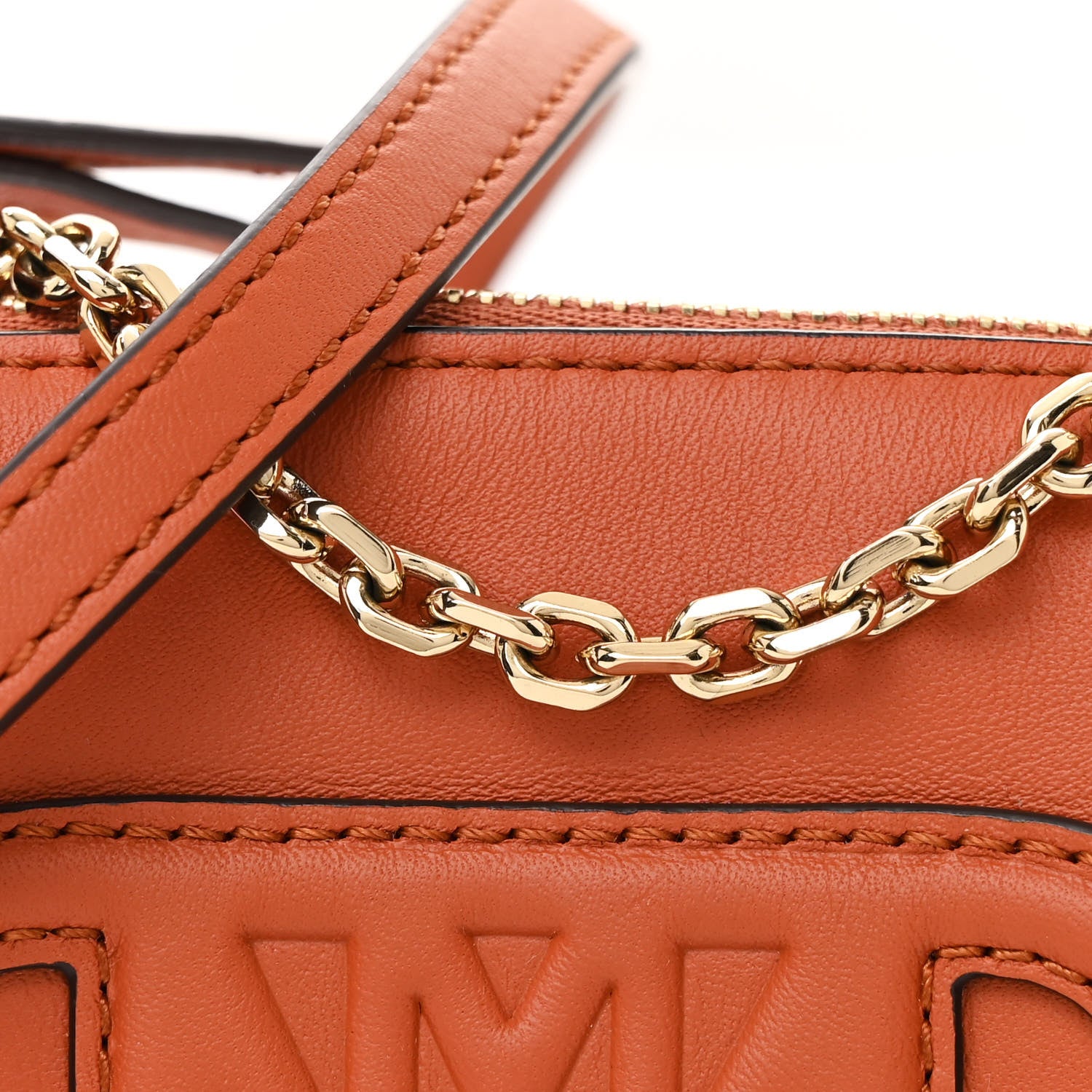 MCM Calfskin Mode Travia Pouch Bombay Brown 10 of 12