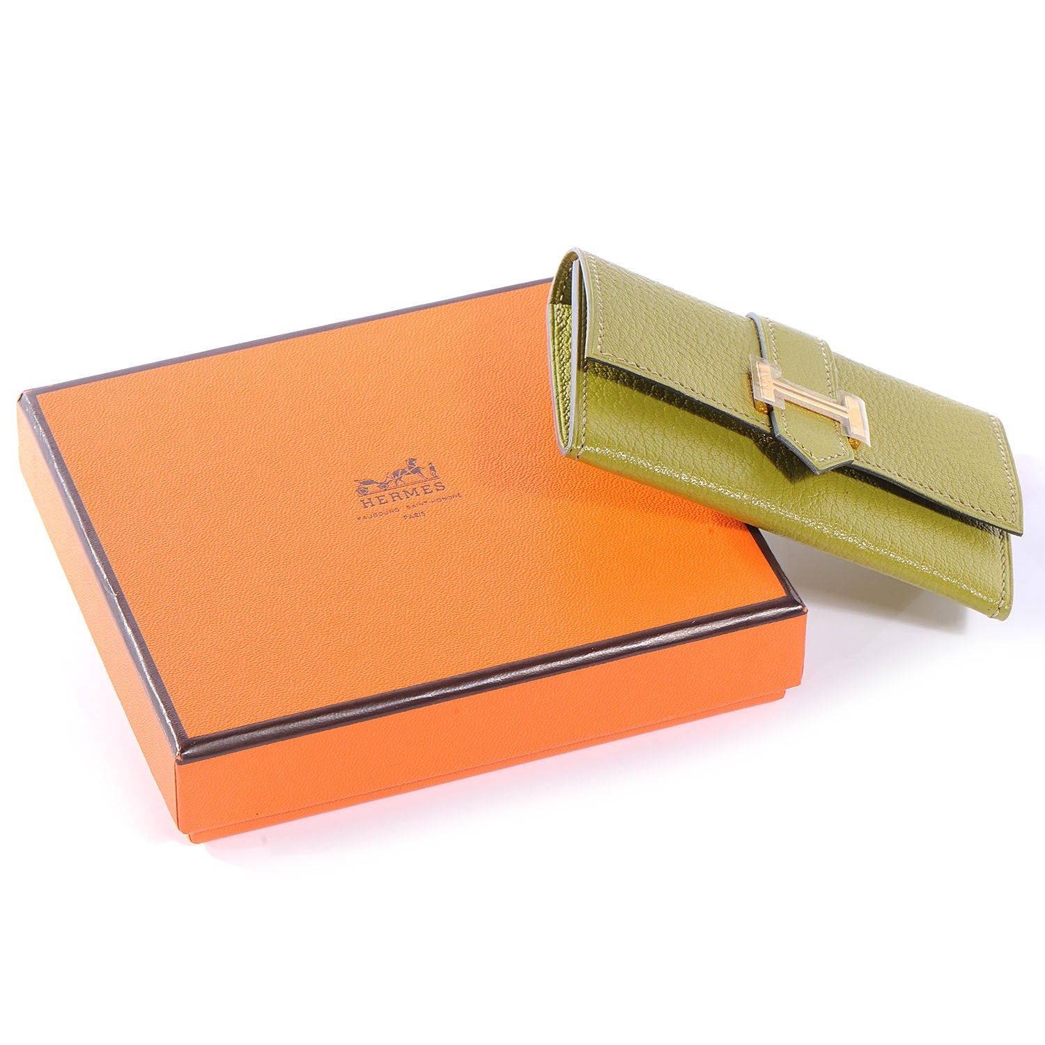 Hermes Chevre Bearn Card Case Wallet Vert Anis 9 of 9