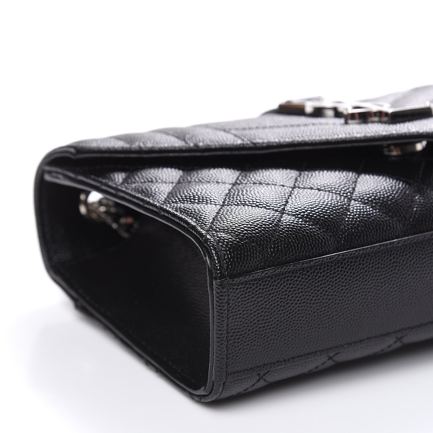 Saint Laurent Grain De Poudre Tri-Quilt Small College Monogram Satchel Black 8 of 9